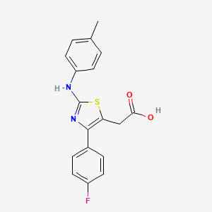 {4-(4-fluorophenyl)-2-[(4-methylphenyl)amino]-1,3-thiazol-5-yl}acetic acid