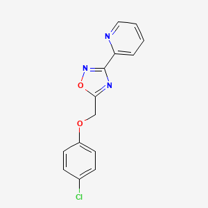 molecular formula C14H10ClN3O2 B5729343 2-{5-[(4-chlorophenoxy)methyl]-1,2,4-oxadiazol-3-yl}pyridine 