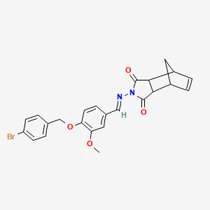 molecular formula C24H21BrN2O4 B5729354 4-({4-[(4-bromobenzyl)oxy]-3-methoxybenzylidene}amino)-4-azatricyclo[5.2.1.0~2,6~]dec-8-ene-3,5-dione 
