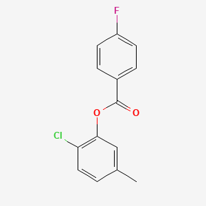 molecular formula C14H10ClFO2 B5729357 2-chloro-5-methylphenyl 4-fluorobenzoate 