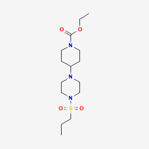 molecular formula C15H29N3O4S B5729367 ethyl 4-[4-(propylsulfonyl)-1-piperazinyl]-1-piperidinecarboxylate 