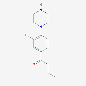 molecular formula C14H19FN2O B5729403 1-[3-fluoro-4-(1-piperazinyl)phenyl]-1-butanone 