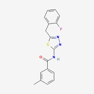 molecular formula C17H14FN3OS B5729406 N-[5-(2-fluorobenzyl)-1,3,4-thiadiazol-2-yl]-3-methylbenzamide 