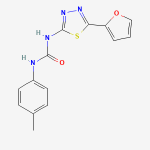 molecular formula C14H12N4O2S B5729414 N-[5-(2-furyl)-1,3,4-thiadiazol-2-yl]-N'-(4-methylphenyl)urea 