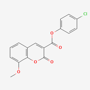 molecular formula C17H11ClO5 B5729423 4-chlorophenyl 8-methoxy-2-oxo-2H-chromene-3-carboxylate 