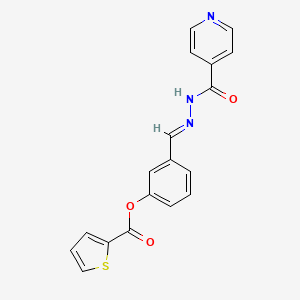 molecular formula C18H13N3O3S B5729433 3-(2-isonicotinoylcarbonohydrazonoyl)phenyl 2-thiophenecarboxylate 