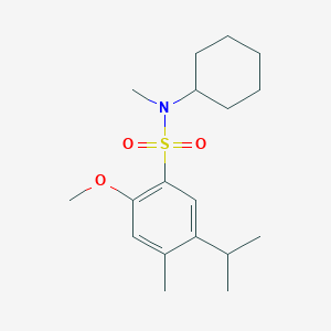 molecular formula C18H29NO3S B5729447 N-cyclohexyl-5-isopropyl-2-methoxy-N,4-dimethylbenzenesulfonamide 