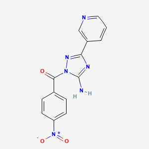molecular formula C14H10N6O3 B5729469 1-(4-nitrobenzoyl)-3-(3-pyridinyl)-1H-1,2,4-triazol-5-amine 
