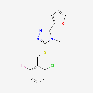 molecular formula C14H11ClFN3OS B5729484 3-[(2-chloro-6-fluorobenzyl)thio]-5-(2-furyl)-4-methyl-4H-1,2,4-triazole 
