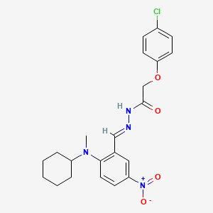 molecular formula C22H25ClN4O4 B5729523 2-(4-chlorophenoxy)-N'-{2-[cyclohexyl(methyl)amino]-5-nitrobenzylidene}acetohydrazide 
