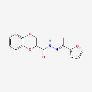 molecular formula C15H14N2O4 B5729528 N'-[1-(2-furyl)ethylidene]-2,3-dihydro-1,4-benzodioxine-2-carbohydrazide 