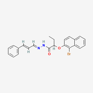 molecular formula C23H21BrN2O2 B5729536 2-[(1-bromo-2-naphthyl)oxy]-N'-(3-phenyl-2-propen-1-ylidene)butanohydrazide 
