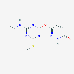molecular formula C10H12N6O2S B5729540 6-{[4-(ethylamino)-6-(methylthio)-1,3,5-triazin-2-yl]oxy}-3-pyridazinol 