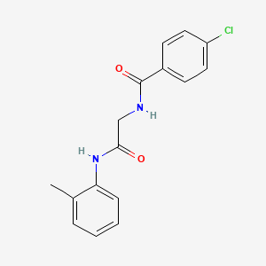 molecular formula C16H15ClN2O2 B5729568 4-chloro-N-{2-[(2-methylphenyl)amino]-2-oxoethyl}benzamide 