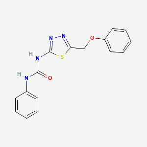 molecular formula C16H14N4O2S B5729576 N-[5-(phenoxymethyl)-1,3,4-thiadiazol-2-yl]-N'-phenylurea 