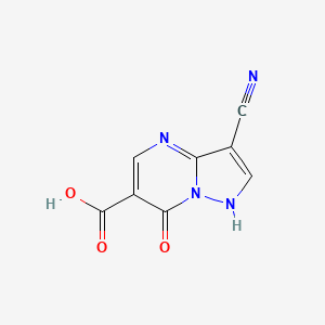 molecular formula C8H4N4O3 B572958 3-Cyano-7-oxo-4,7-dihydropyrazolo[1,5-a]pyrimidine-6-carboxylic acid CAS No. 1273577-29-9