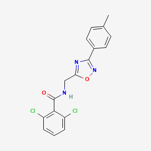 2,6-dichloro-N-{[3-(4-methylphenyl)-1,2,4-oxadiazol-5-yl]methyl}benzamide