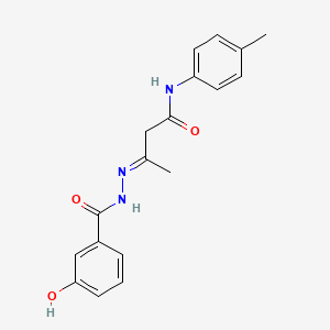 molecular formula C18H19N3O3 B5729634 3-[(3-hydroxybenzoyl)hydrazono]-N-(4-methylphenyl)butanamide 