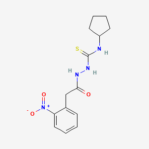 molecular formula C14H18N4O3S B5729682 N-cyclopentyl-2-[(2-nitrophenyl)acetyl]hydrazinecarbothioamide 