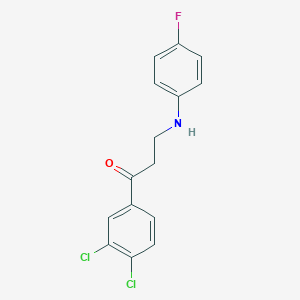 molecular formula C15H12Cl2FNO B5729710 1-(3,4-dichlorophenyl)-3-[(4-fluorophenyl)amino]-1-propanone 