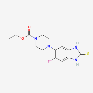 molecular formula C14H17FN4O2S B5729741 ethyl 4-(6-fluoro-2-thioxo-2,3-dihydro-1H-benzimidazol-5-yl)-1-piperazinecarboxylate 