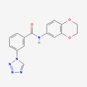 molecular formula C16H13N5O3 B5729744 N-(2,3-dihydro-1,4-benzodioxin-6-yl)-3-(1H-tetrazol-1-yl)benzamide 