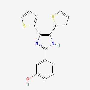 molecular formula C17H12N2OS2 B5729759 3-(4,5-di-2-thienyl-1H-imidazol-2-yl)phenol 