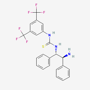 molecular formula C23H19F6N3S B572976 1-((1S,2S)-2-Amino-1,2-diphenylethyl)-3-(3,5-bis(trifluoromethyl)phenyl)thiourea CAS No. 1217436-37-7