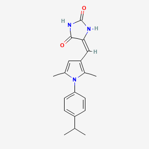 molecular formula C19H21N3O2 B5729773 5-{[1-(4-isopropylphenyl)-2,5-dimethyl-1H-pyrrol-3-yl]methylene}-2,4-imidazolidinedione 