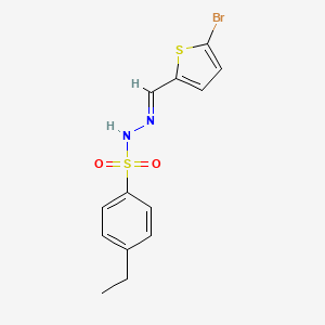 molecular formula C13H13BrN2O2S2 B5729792 N'-[(5-bromo-2-thienyl)methylene]-4-ethylbenzenesulfonohydrazide 