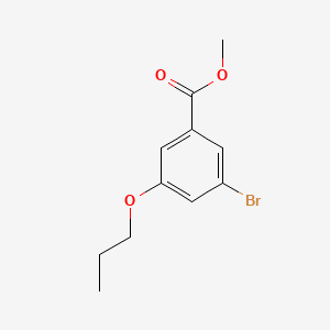 molecular formula C11H13BrO3 B572980 Methyl 3-bromo-5-propoxybenzoate CAS No. 1261956-31-3