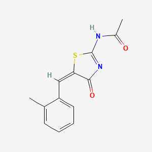 molecular formula C13H12N2O2S B5729809 N-[5-(2-methylbenzylidene)-4-oxo-4,5-dihydro-1,3-thiazol-2-yl]acetamide 