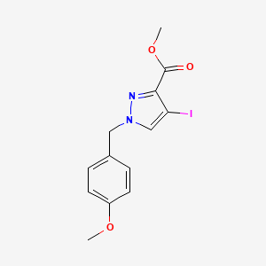 molecular formula C13H13IN2O3 B572981 Methyl 4-iodo-1-(4-methoxybenzyl)-1H-pyrazole-3-carboxylate CAS No. 1260656-58-3