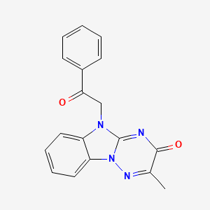 2-methyl-5-(2-oxo-2-phenylethyl)[1,2,4]triazino[2,3-a]benzimidazol-3(5H)-one