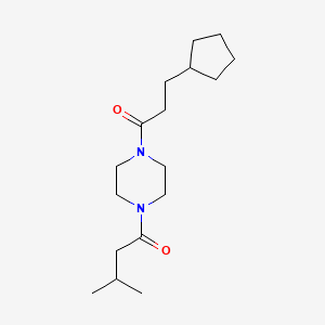 1-(3-cyclopentylpropanoyl)-4-(3-methylbutanoyl)piperazine