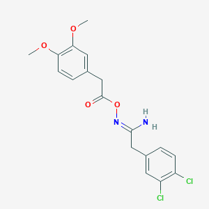 molecular formula C18H18Cl2N2O4 B5729840 2-(3,4-dichlorophenyl)-N'-{[(3,4-dimethoxyphenyl)acetyl]oxy}ethanimidamide 