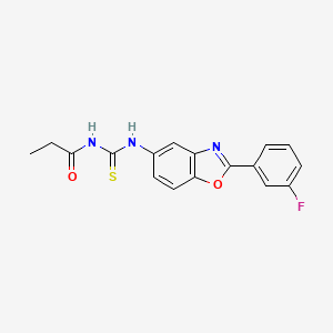 molecular formula C17H14FN3O2S B5729841 N-({[2-(3-fluorophenyl)-1,3-benzoxazol-5-yl]amino}carbonothioyl)propanamide 