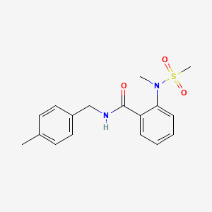 molecular formula C17H20N2O3S B5729860 N-(4-methylbenzyl)-2-[methyl(methylsulfonyl)amino]benzamide 