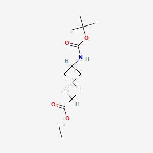 molecular formula C15H25NO4 B572988 Ethyl 6-((tert-butoxycarbonyl)amino)spiro[3.3]heptane-2-carboxylate CAS No. 1272412-66-4