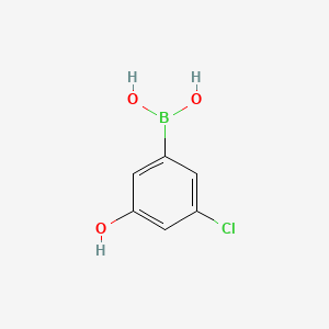molecular formula C6H6BClO3 B572989 (3-氯-5-羟基苯基)硼酸 CAS No. 1214900-52-3