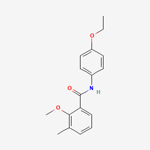molecular formula C17H19NO3 B5729922 N-(4-ethoxyphenyl)-2-methoxy-3-methylbenzamide 