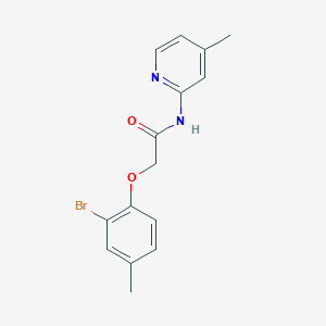 molecular formula C15H15BrN2O2 B5729937 2-(2-bromo-4-methylphenoxy)-N-(4-methyl-2-pyridinyl)acetamide 