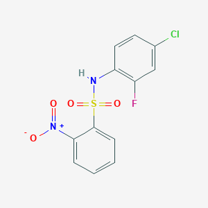 molecular formula C12H8ClFN2O4S B5729941 N-(4-chloro-2-fluorophenyl)-2-nitrobenzenesulfonamide 