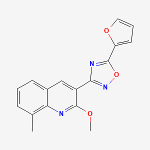 molecular formula C17H13N3O3 B5729960 3-[5-(2-furyl)-1,2,4-oxadiazol-3-yl]-2-methoxy-8-methylquinoline 