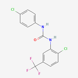 molecular formula C14H9Cl2F3N2O B5729965 N-(4-chlorophenyl)-N'-[2-chloro-5-(trifluoromethyl)phenyl]urea 