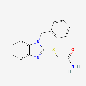 molecular formula C16H15N3OS B5729967 2-[(1-benzyl-1H-benzimidazol-2-yl)thio]acetamide 