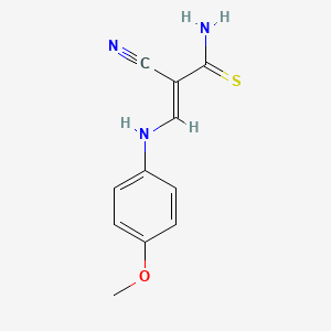 2-cyano-3-[(4-methoxyphenyl)amino]-2-propenethioamide