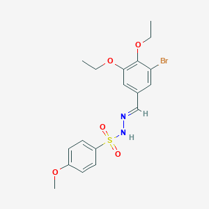 molecular formula C18H21BrN2O5S B5730021 N'-(3-bromo-4,5-diethoxybenzylidene)-4-methoxybenzenesulfonohydrazide 