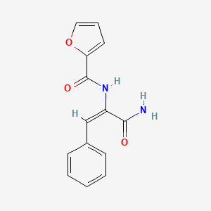 molecular formula C14H12N2O3 B5730042 N-[1-(aminocarbonyl)-2-phenylvinyl]-2-furamide 