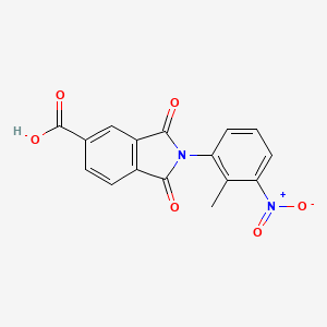 molecular formula C16H10N2O6 B5730072 2-(2-methyl-3-nitrophenyl)-1,3-dioxo-5-isoindolinecarboxylic acid 